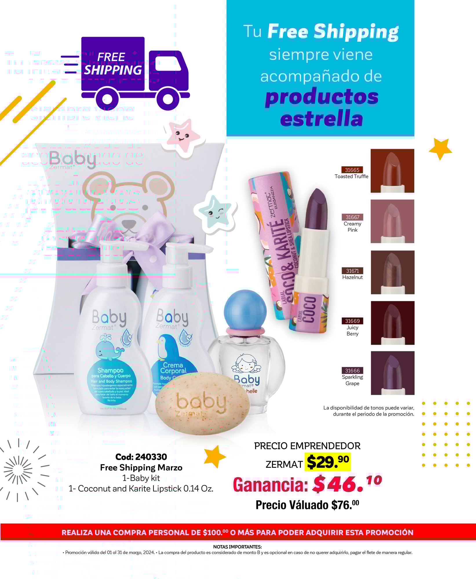 FREE SHIPPING MARZO